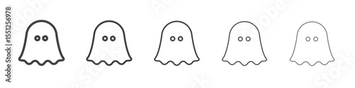 scary Ghost icon outline ilustration vector symbol