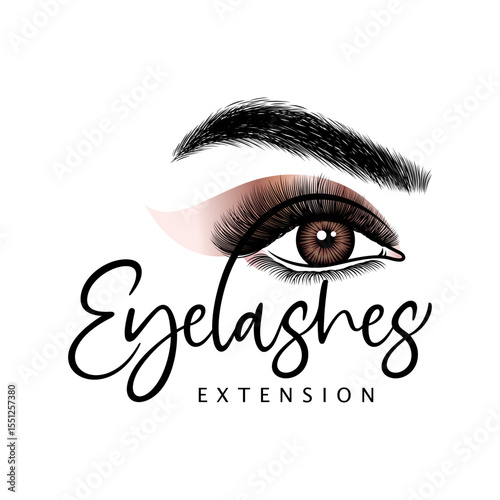 Eyelash extension logo design vector illustration Free Vector and Free SVG