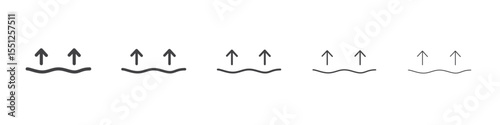 Sea level rise icon outline ilustration vector symbol