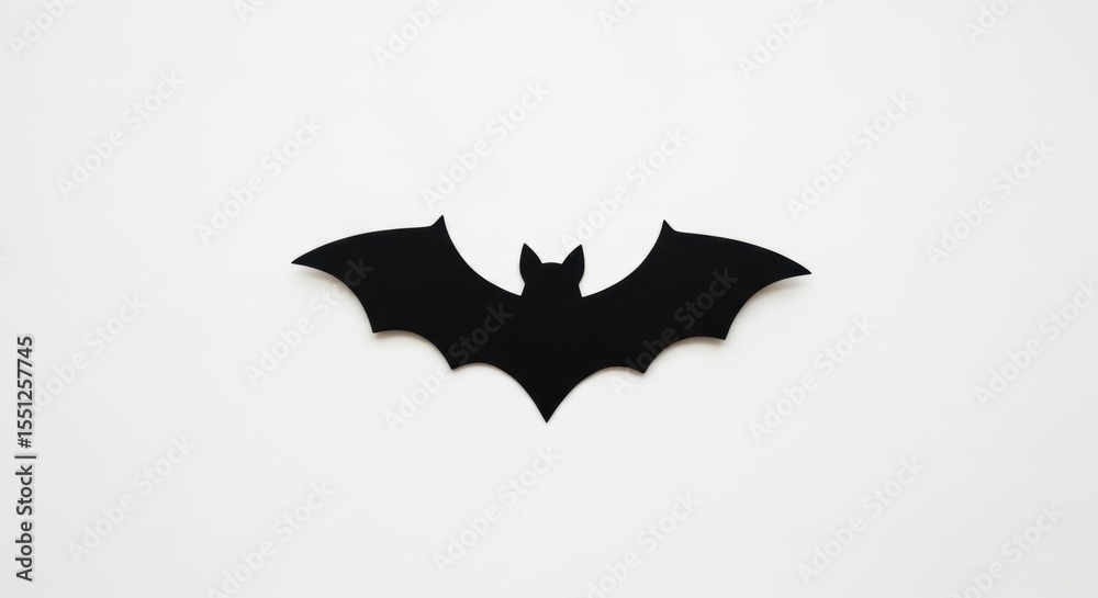 Black bat silhouette on white background for Halloween decoration and spooky autumn holiday event. Black bat silhouette on white background for Halloween decoration and spooky autumn holiday event.