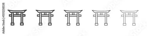 Shinto shrine icon outline ilustration vector symbol