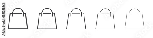 Shopping bag icon outline ilustration vector symbol