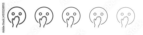 Shy icon outline ilustration vector symbol