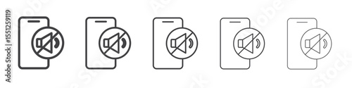 silent phone icon outline ilustration vector symbol