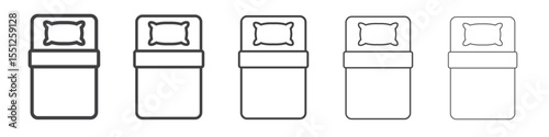 Single bed icon outline ilustration vector symbol