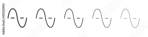 Sinusoid icon outline ilustration vector symbol
