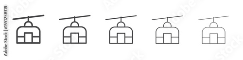 Ski lift icon outline ilustration vector symbol