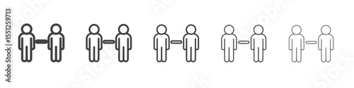 Social distancing icon outline ilustration vector symbol