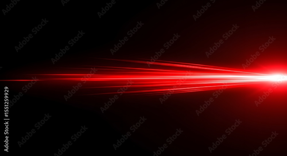 Obraz premium Intense Red Light Streak, Glowing Energy Beam