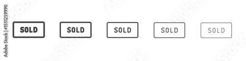 Sold icon outline ilustration vector symbol
