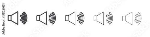 Speaker volume icon outline ilustration vector symbol
