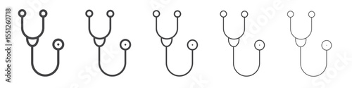 stethoscope icon outline ilustration vector symbol