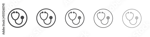 stethoscope icon outline ilustration vector symbol