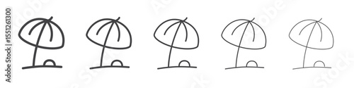 Sun shade icon outline ilustration vector symbol