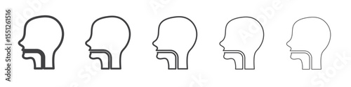 Swallowing reflex icon outline ilustration vector symbol