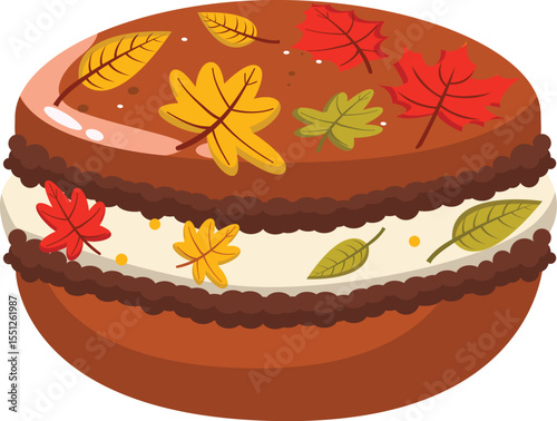 Autumn Leaves Macaron Delicious Fall-Themed Dessert, Perfect for Autumn Baking and Sweet Treats