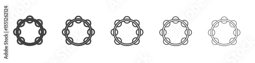 Tambourine icon outline ilustration vector symbol