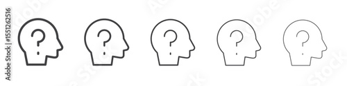 Thinking icon outline ilustration vector symbol
