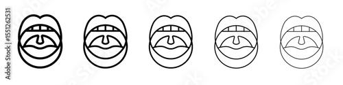 Throat oral mouth icon outline ilustration vector symbol