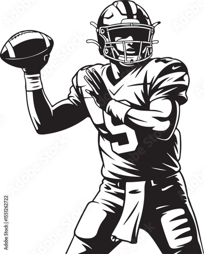 Quarterback Throwing Pass Silhouette

Touchdown Celebration Vector Design

Football Player in Action Silhouette

Helmet and Ball American Football Art

Team Huddle on Field Silhouette Scene