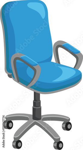Comfortable Blue Office Chair with Armrests and Wheels Ergonomic Design for Productivity