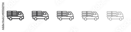 Timber truck icon outline ilustration vector symbol