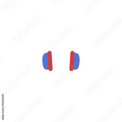 Headphone earmuff icon logo flat vector design