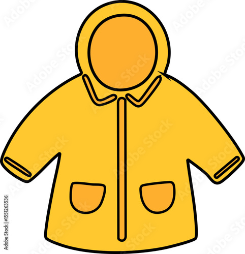 장마 태풍 비 우비 라인드로잉(rain storm raincoat line drawing)