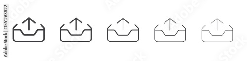 Upload inbox icon outline ilustration vector symbol