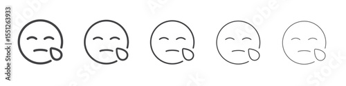 Upset face icon outline ilustration vector symbol