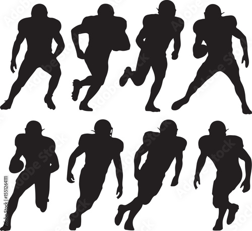 Quarterback Throwing Pass Silhouette

Touchdown Celebration Vector Design

Football Player in Action Silhouette

Helmet and Ball American Football Art

Team Huddle on Field Silhouette Scene