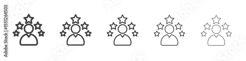 vip person icon outline ilustration vector symbol