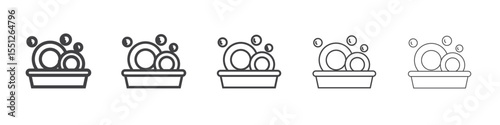 Washing plate icon outline ilustration vector symbol