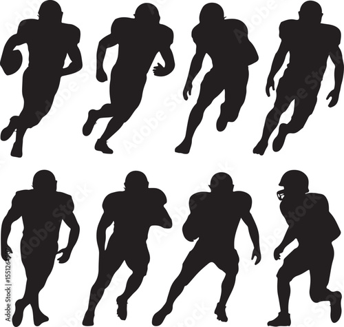 Quarterback Throwing Pass Silhouette

Touchdown Celebration Vector Design

Football Player in Action Silhouette

Helmet and Ball American Football Art

Team Huddle on Field Silhouette Scene