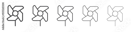 Wind mill icon outline ilustration vector symbol