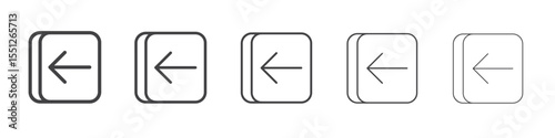 Window collapse left icon outline ilustration vector symbol