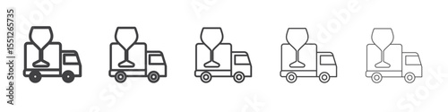 Wine delivery icon outline ilustration vector symbol