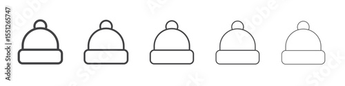 Winter hat icon outline ilustration vector symbol