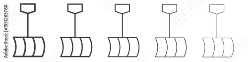 Winter shovel icon outline ilustration vector symbol