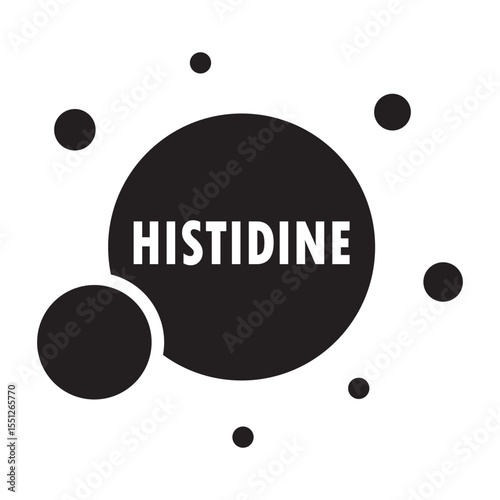 Histidine amino acid glyph icon