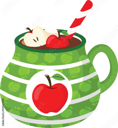 Warm Apple Cider in a Festive Green Mug Perfect Autumn Drink Recipe