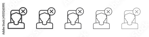 Women deny icon outline ilustration vector symbol
