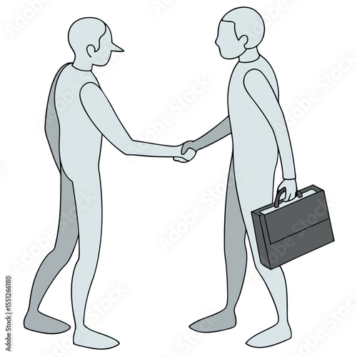 Businesspeople shaking hands agreement deal closing