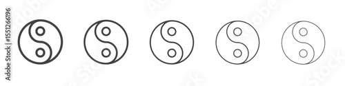 Yin yang icon outline ilustration vector symbol
