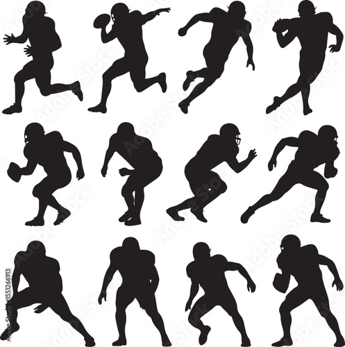 Quarterback Throwing Pass Silhouette

Touchdown Celebration Vector Design

Football Player in Action Silhouette

Helmet and Ball American Football Art

Team Huddle on Field Silhouette Scene