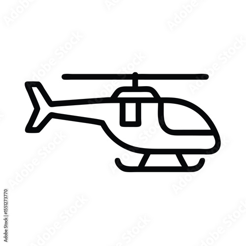 Helicopter icon vector illustration transportation aircraft aviation rotorcraft chopper fly design graphic
