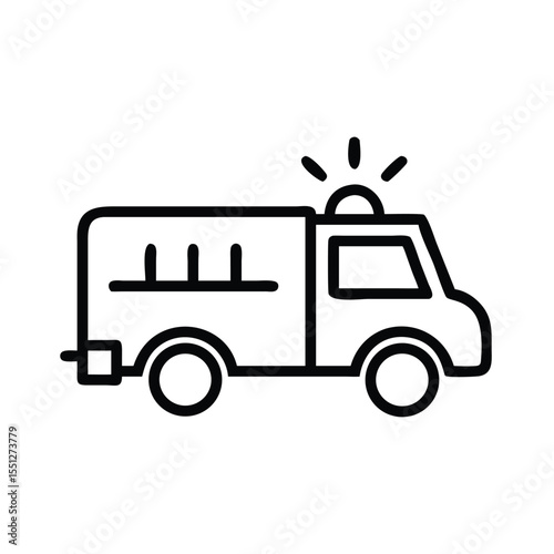 Emergency ambulance rescue vehicle icon vector illustration for medical and healthcare services design