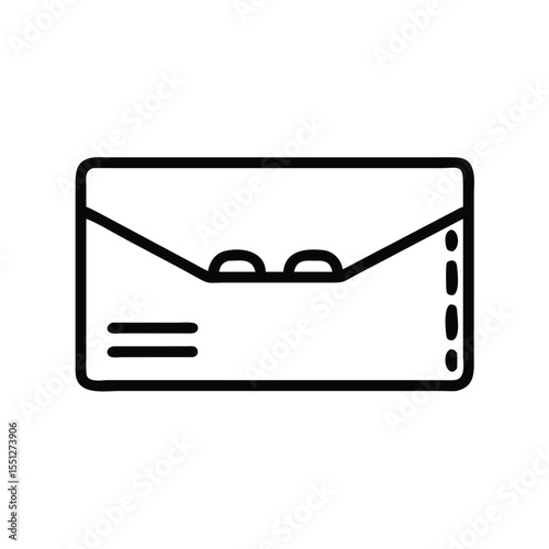 Vector graphic of a minimalist envelope icon for email marketing and postal service designs online use