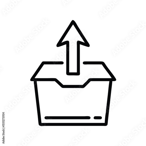 Box upload icon vector illustration for download and import process concept design graphic element