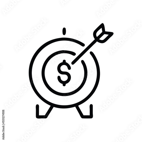 Financial target achievement icon vector illustration for business and investment success concept